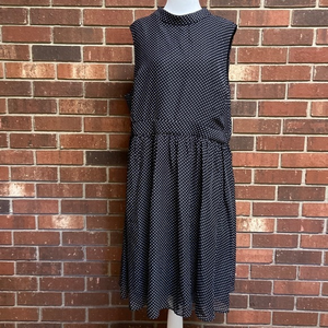 Liza Luxe‎ Sleeveless Black & White Polka Dot Dress Size 2X